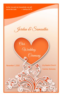 Wedding Program Cover Template 9C - Version 3